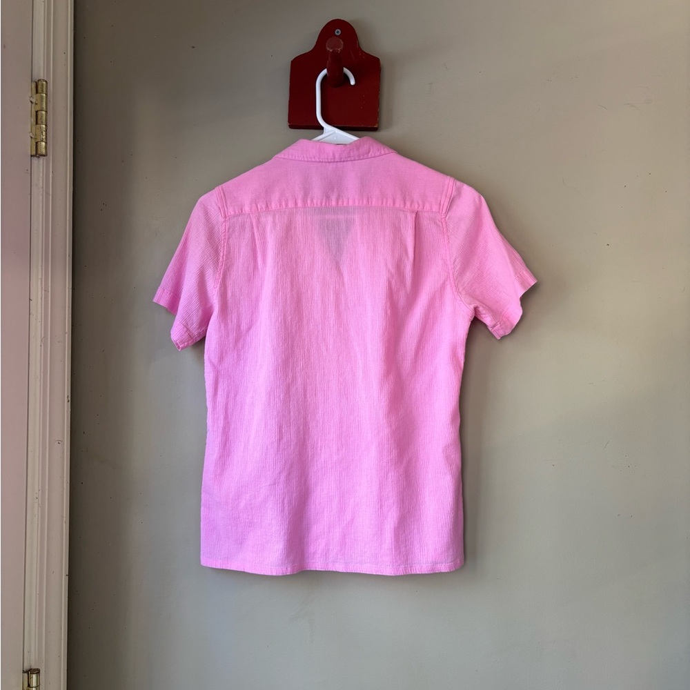 Vintage Talbots 100% Cotton Light Pink Button-Down Shirt 4 - Picture 4 of 6
